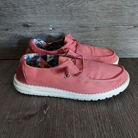 HEY DUDE SHOES | FLAT SHOES "WENDY" ROSA SIZE 9 - Picture 1 of 9
